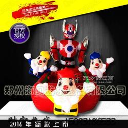 铠甲勇士充气电瓶车外罩 双人充气电瓶车彩灯气模 小矮人充气电动玩具车