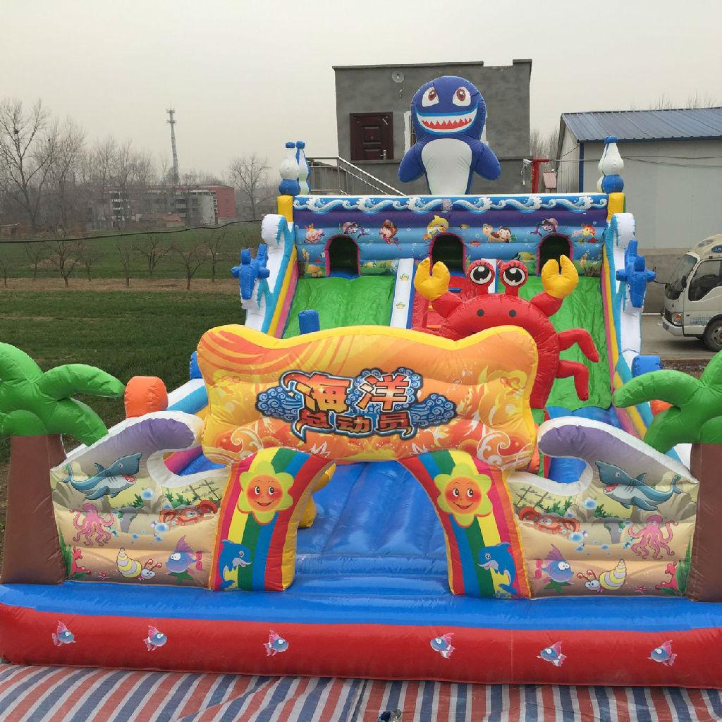 项城家闻气模玩具厂供应海洋总动员充气大滑梯,室内淘气堡图片_高清图_细节图-项城市东方家闻气模玩具厂