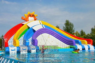 家闻气模大型彩虹水滑梯充气滑梯 项城市家闻气模玩具厂的高品质儿童娱乐产品