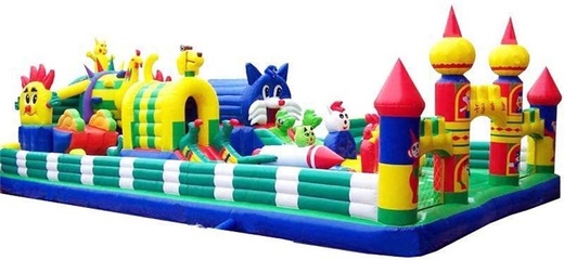 供应充气大型玩具充气滑梯充气儿童乐园喜洋洋城堡_周口气模玩具